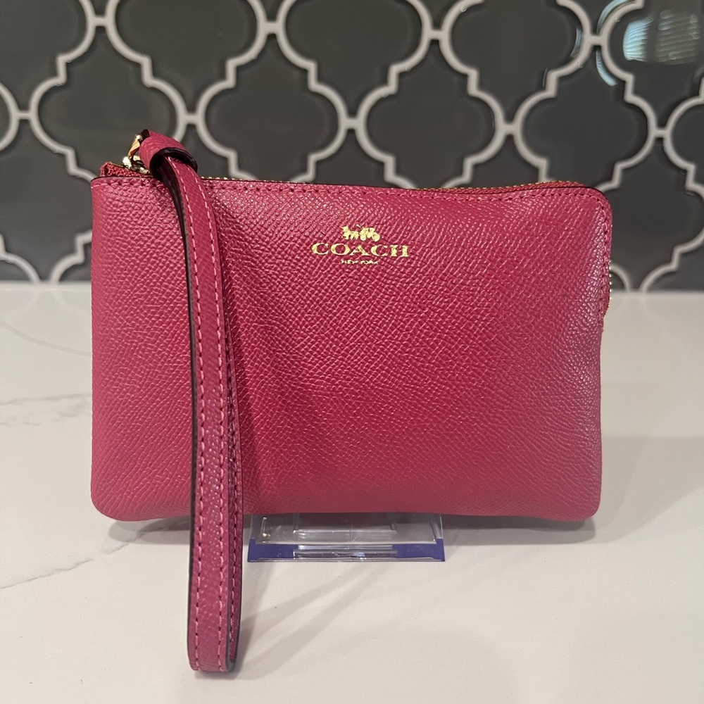 Coach Pink Leather Wristlet